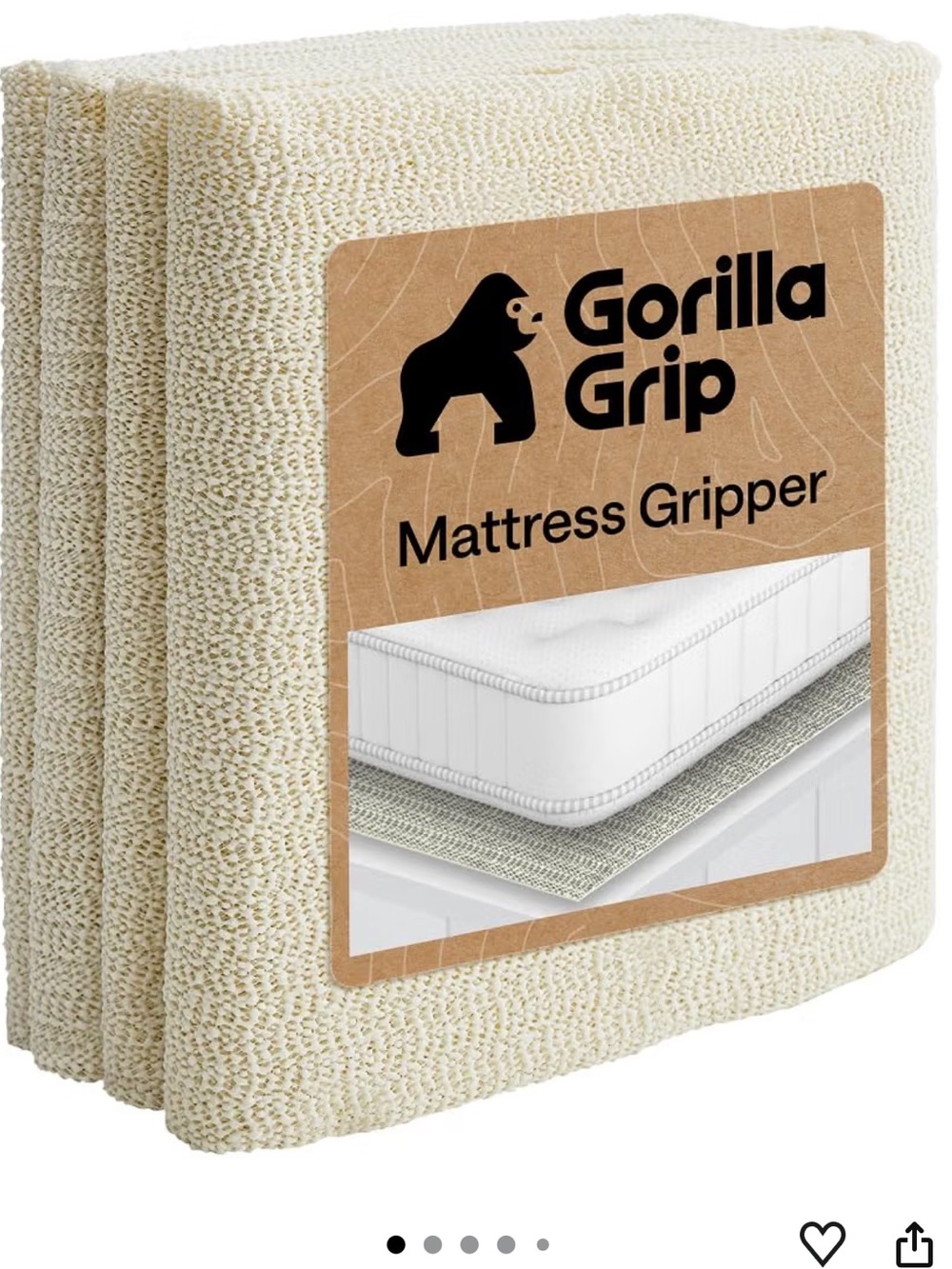 GORILLA GRIP Non Slip Mattress Gripper, 36X72 Twin, Prevents Mattresses Slip New